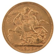 Coins - Australia: 1909 Sovereigns, Edward VII, St. George reverse, Perth, EF.&nbsp;(2). - 4