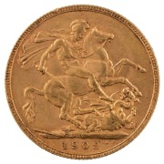 Coins - Australia: 1909 Sovereigns, Edward VII, St. George reverse, Perth, EF.&nbsp;(2). - 2