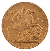 Coins - Australia: 1909 Sovereigns, Edward VII, St. George reverse, Perth, EF.&nbsp;(2). - 4