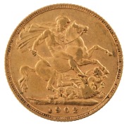 Coins - World: Great Britain: 1902, 1903 & 1904 Sovereigns, Edward VII, St. George reverse, VF/EF. (3). - 2