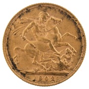 Coins - World: Great Britain: 1902 Sovereigns, Edward VII, St. George reverse, VF/EF. (2). - 2