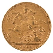 Coins - World: Great Britain: 1904 Sovereigns, Edward VII, St. George reverse, VF/EF. (3). - 2