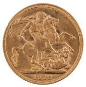 Coins - Australia: 1912 & 1913 Sovereigns, George V, St. George reverse, Melbourne, aUnc. (2). - 4