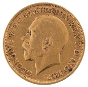 Coins - Australia: 1913 Sovereign, George V, St. George reverse, Sydney, EF. - 2