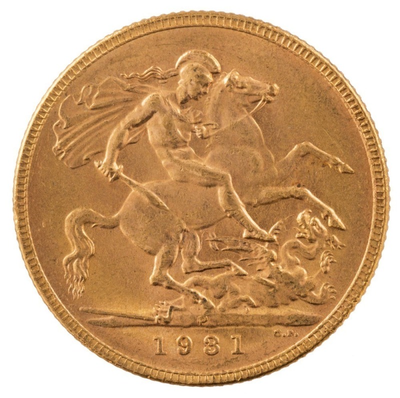 Coins - Australia: 1931 Sovereign, George V, St. George reverse, Perth, Unc.