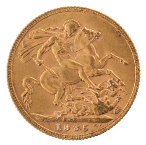 Coins - World: South Africa: 1925 Sovereign, George V, St. George reverse, Pretoria, EF.