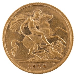 Coins - Australia: 1910 Half Sovereign, Edward VII, St. George reverse, Sydney, Unc.
