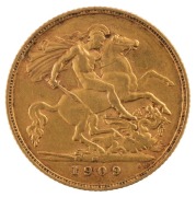 Coins - Australia: 1909 Half Sovereigns, Edward VII, St. George reverse, Melbourne, VF/EF. (2). - 2