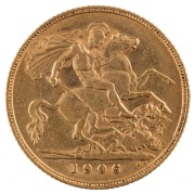 Coins - World: Great Britain: 1905, 1906 & 1907 Half Sovereigns, Edward VII, St. George reverse, VF/EF. (3). - 4