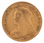 Coins - Australia: 1900 Half Sovereigns, Veiled head, St. George reverse, Melbourne, Perth & Sydney examples, F/VF. (3). - 3