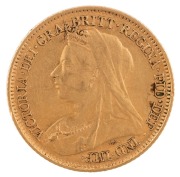 Coins - Australia: 1900 Half Sovereigns, Veiled head, St. George reverse, Melbourne, Perth & Sydney examples, F/VF. (3). - 7