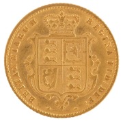 Coins - World: Great Britain: 1863 Half Sovereign, Young Head, Shield reverse, VF+. - 2