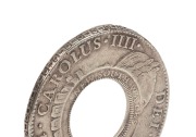 1813 HOLEY DOLLAR (FIVE SHILLINGS): struck on Charles IIII Mexico City Mint 1806 Eight Reales. Very Fine. The "Ashburner" example, #1808/10 at page 63 in the Mira and Noble Listing (March 1988). - 3