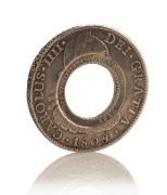 1813 HOLEY DOLLAR (FIVE SHILLINGS): struck on Charles IIII Mexico City Mint 1806 Eight Reales. Very Fine. The "Ashburner" example, #1808/10 at page 63 in the Mira and Noble Listing (March 1988). - 6