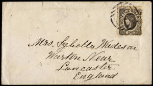 1864 Warringal - England cover, franked with 6d black Adapted Design (Die 1), tied by light "83" numeral. B/stamps incl. 2 strikes of the unframed oval "WARRINGAL".