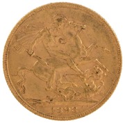 Coins - World: Great Britain: 1893, 1894, 1895, 1896, 1897 & 1898 Sovereigns, Veiled head, St. George reverse, VF/EF. (6). - 12