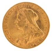 Coins - Australia: 1899 Sovereign, Veiled head, St. George reverse, Melbourne, EF. - 2