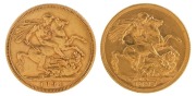 Coins - Australia: 1894 & 1897 Sovereigns, Veiled head, St. George reverse, Sydney, VF/VF+. (2).