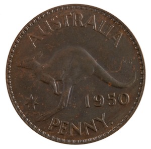 Coins - Australia: Penny: George VI, Perth Mint PROOF penny, 1950.