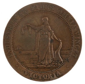 GRUNDY, J.R., Ballarat penny, 1861 (A.157). VF.