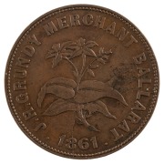 GRUNDY, J.R., Ballarat penny, 1861 (A.157). VF. - 2