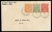 Aerophilately & Flight Covers: 2 June 1924 (AAMC.72a) Sydney - Hay flown cover carried by Australian Aerial Services Ltd on their new airmail service connecting Adelaide and Sydney, Cat $550+. A scarce intermediate with attractive 3-colour franking.