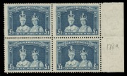 1949 (SG.178a) £1 Robes (Thin paper) marginal blk.(4) superb MUH.