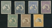 Kangaroos - Second Watermark: 2d - 5/- Set, 5/- gum abrasion, variable centring, hinged mint; BW Cat. $4000+. (7) - 2