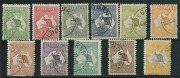 Kangaroos - First Watermark: ½d - 5/- (excl. 6d) CTO examples from a Specimen set; mixed centring and perfs; top value fine. (11).