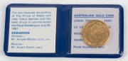 Coins - Australia: Gold: 1981 $200 Royal Wedding, Unc in presentation wallet. - 3