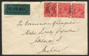 Aerophilately & Flight Covers: Mar.1923 issued (Frommer.9d) Qantas black/dark green "BY AIR MAIL" vignette commercially used on a 1926 flown cover from Blackall to Brisbane, endorsed 'Guaranteed Genuine' on the reverse. On an annotated page with a postcar