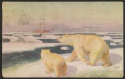 ARCTIC: AMUNDSEN: July 1918, FRAM&nbsp;postcard, &euro;&oelig;Polar Bear on Ice&euro;� reverse, with POLHAVET cancels tieing Norwegian adhesives to Kristiana (Oslo), VF. - 2