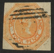 TASMANIA: 1853-1912&nbsp;Collection on Seven Seas album pages with used imperf 4d Courier, Chalons to 1/- incl. Star Wmk 4d, perforated Chalons to 1/-,&nbsp;Sidefaces&nbsp;to 5/- (fiscal) including rare 4d blue (cleaned pen cancel), Tablets incl. 2/6d, 5/- & 10/-, Picto - 3