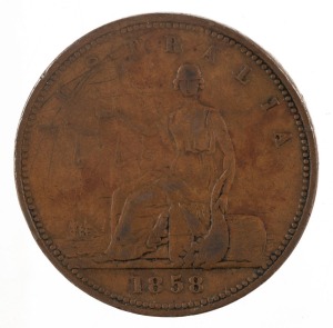 HARROLD BROTHERS, Adelaide penny, 1858 (A.195). VF.