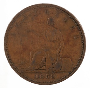 HARROLD BROTHERS, Adelaide penny, 1858 (A.195). VF.