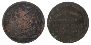 LEIGH, J.M., Sydney penny, undated (A.319), G.; and JONES, David, Ballarat penny, 1862 (A.304), G. (2).