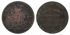 LEIGH, J.M., Sydney penny, undated (A.319), G.; and JONES, David, Ballarat penny, 1862 (A.304), G. (2).