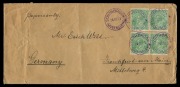 KGV Heads - Single Watermark: 1&frac12;d KGV GREEN (SG.61) POSTAL USAGES:1923-24 collection of covers, comprising single, multiple and mixed frankings, registered mail, domestic usages and mail to foreign destinations, incl single franking on maritime mail cover