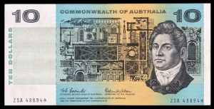 Banknotes - Australia: Star Banknotes: TEN DOLLARS, Queen Elizabeth II, Coombs/Wilson (1966) ZSA 48894* first prefix star note (R.301SF), VF.