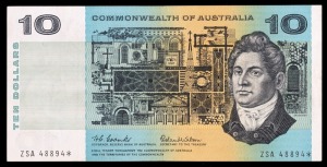 Banknotes - Australia: Star Banknotes: TEN DOLLARS, Queen Elizabeth II, Coombs/Wilson (1966) ZSA 48894* first prefix star note (R.301SF), VF.
