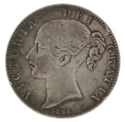 Coins - World: Great Britain: 1845 Queen Victoria Young Head Silver Crown.