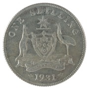 Coins - Australia: One Shilling: George V, 1931, EF.