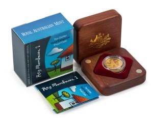 Coins - Australia: Decimal Proofs: $10 GOLD: 2008 Reg Mombassa Gold Kangaroo Proof, numbered #484.