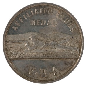 VICTORIAN RIFLE ASSOCIATION: Affiliated Clubs silver medal, 38mm, obv. with supine rifleman, rev. WON BY "L. SERGt. HOWDEN / C. COY. 5th A.I.R. / SCORE 155 / 1907".