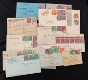 KGV Heads - Single Watermark: 1d KGV VIOLET (SG.57) POSTAL USAGES: 1922-24 collection of covers, comprising single, multiple and mixed frankings, airmails and registered mails, domestic usages and mail to foreign destinations, incl. single franking on pri - 2