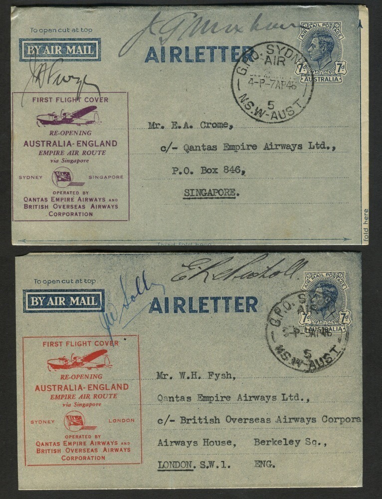 Aerophilately & Flight Covers: Airletters With Special Event Overprints 