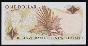 BANKNOTES - World: New Zealand: 1978 $1 Hardie, star replacement banknote Y91 874390* (1978-79), Unc.