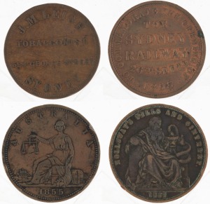 Hanks & Lloyd 1855 1d (R.179), Professor Holloway 1857 1d (R.260), J.M. Leigh 1d (R.320), & A. Toogood 1855 1d (R.558), (4) Mixed Condition.