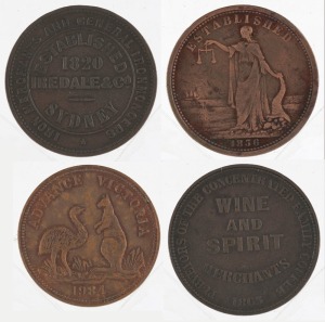 IREDALE & CO 1d (R.296), METCALFE & LLOYD 1863 1d (R,361), SMITH, PEATE & CO. 1856 1d (R.472), & HALLS of TOORAK 1d 1984, (4) mixed condition.