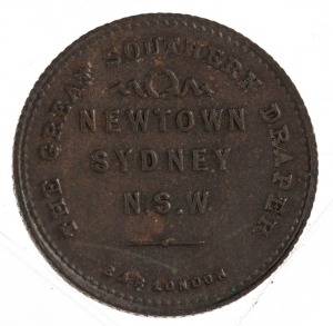 The Great Southern Draper, Newtown Sydney, Marcus Clark 1890, Bronze Token (19mm) By B & R London.